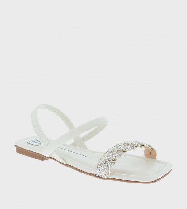 Embellished Open Toe Flat Sandals