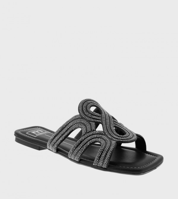 Embellished Open Toe Flat Sandals