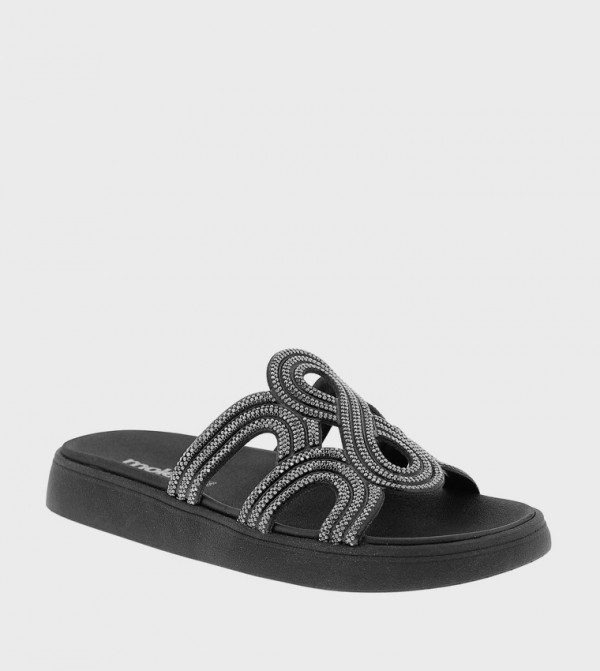 Embellished Open Toe Flat Sandals