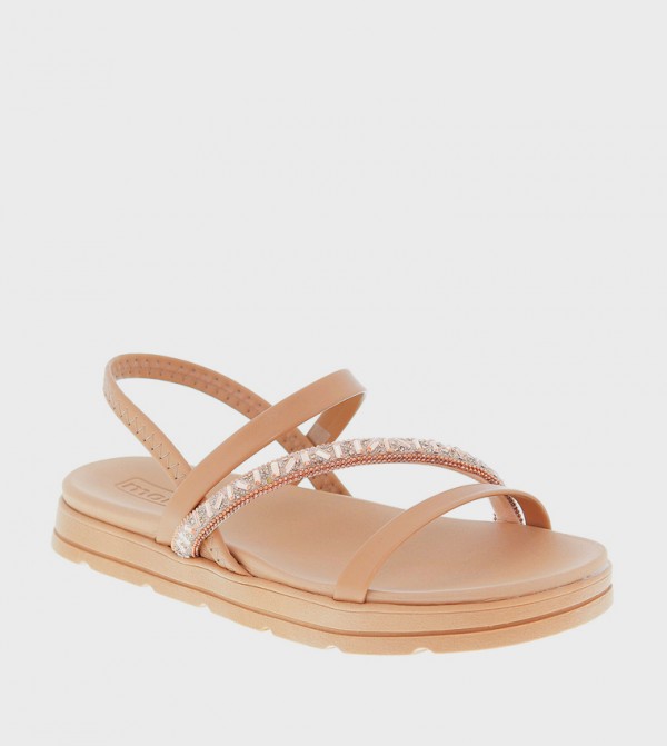 Embellished Open Toe Flat Sandals