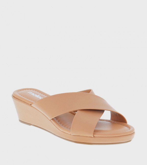 Textured Open Toe Wedge Sandals