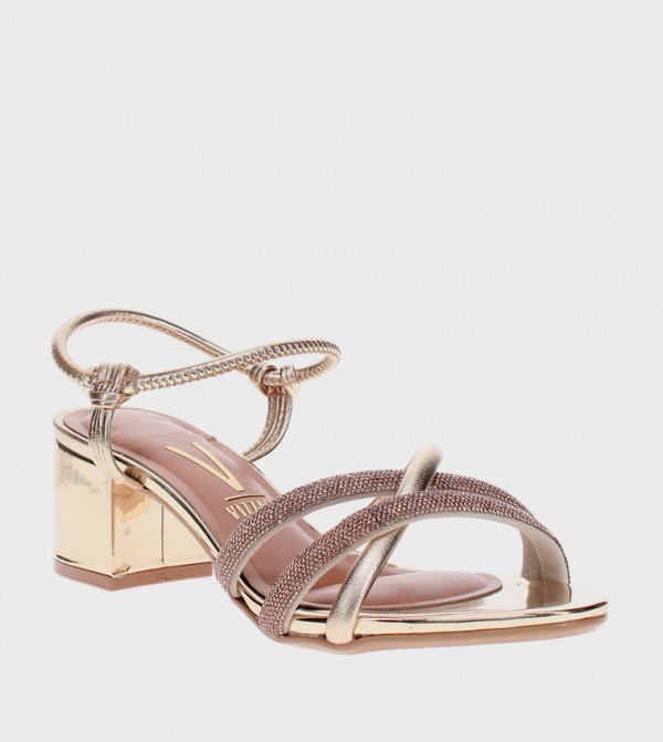 Embellished Open Toe Heel Sandals