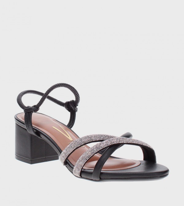Embellished Open Toe Heel Sandals