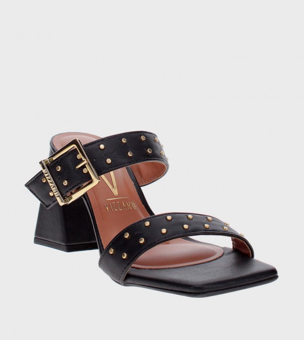 Buckle Strap Square Toe Heel Sandals