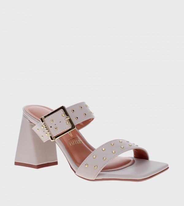 Buckle Strap Square Toe Heel Sandals