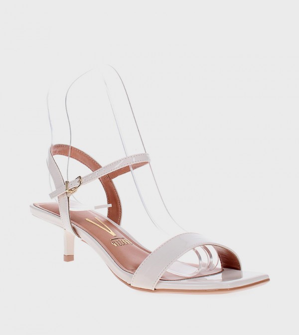 Solid Square Toe Heel Sandals