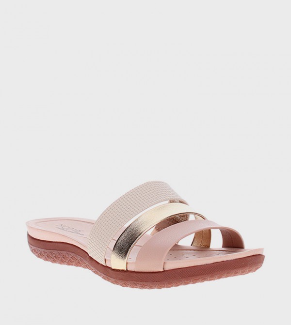 Color Block Open Toe Flat Sandals