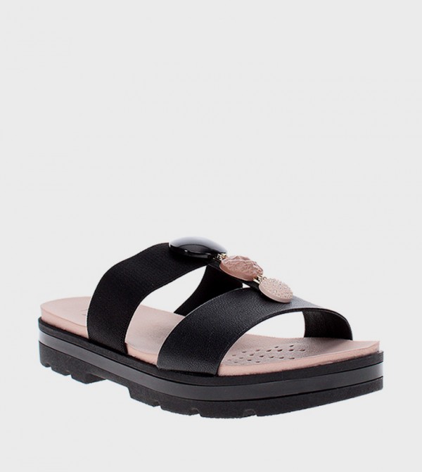 Embellished Open Toe Comfort Sandals