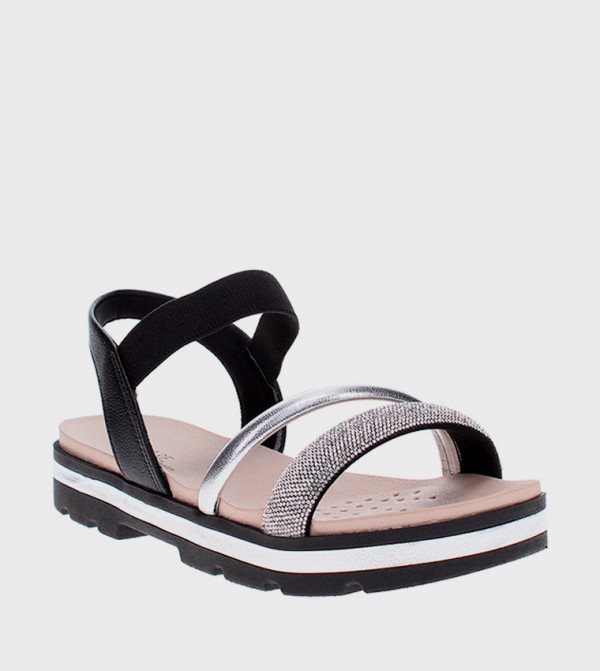 Embellished Open Toe Comfort Sandals