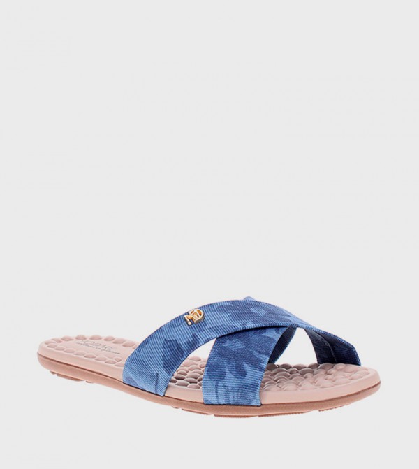 Floral Printed Open Toe Flat Sandals