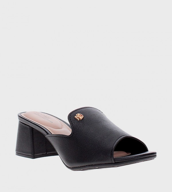 Textured Square Toe Heel Sandals