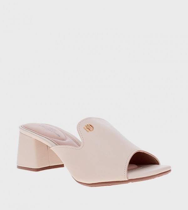 Textured Square Toe Heel Sandals