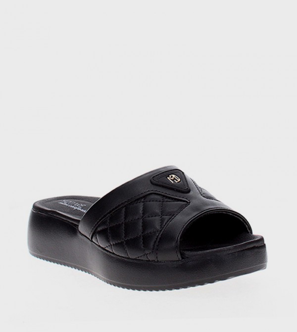 Quilted Open Toe Platform Sandals
