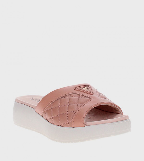 Quilted Open Toe Platform Sandals