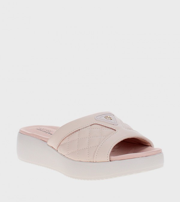 Quilted Open Toe Platform Sandals
