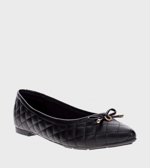 Bow Detail Quilted Ballerinas