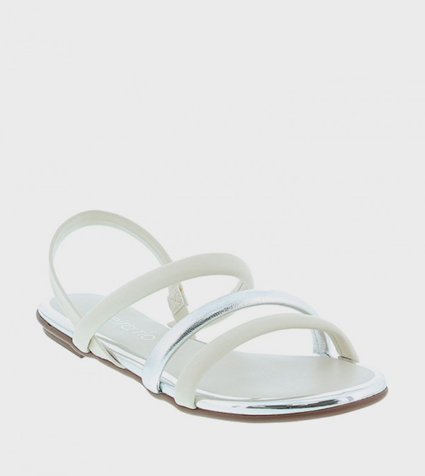 Color Block Open Toe Flat Sandals