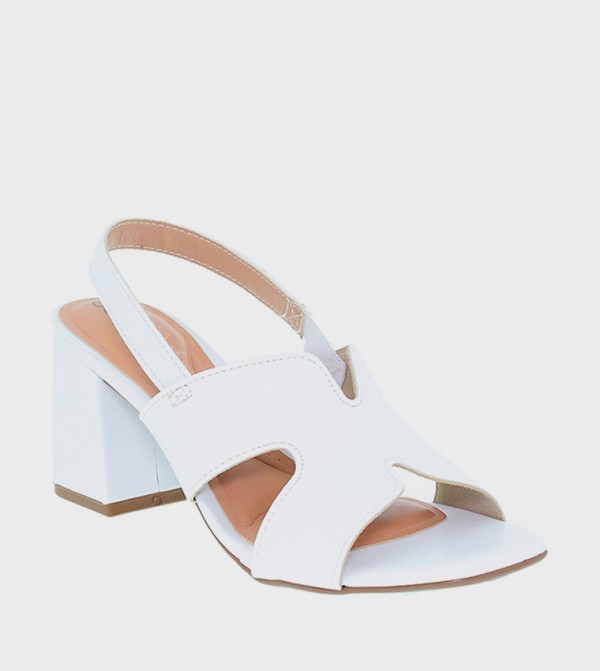 Textured Slingback Heel Sandals
