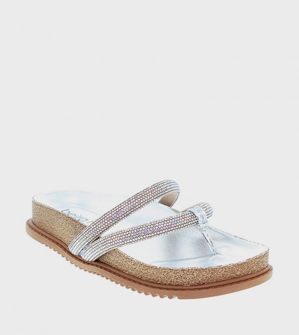 Embellished Strap Flat Sandals