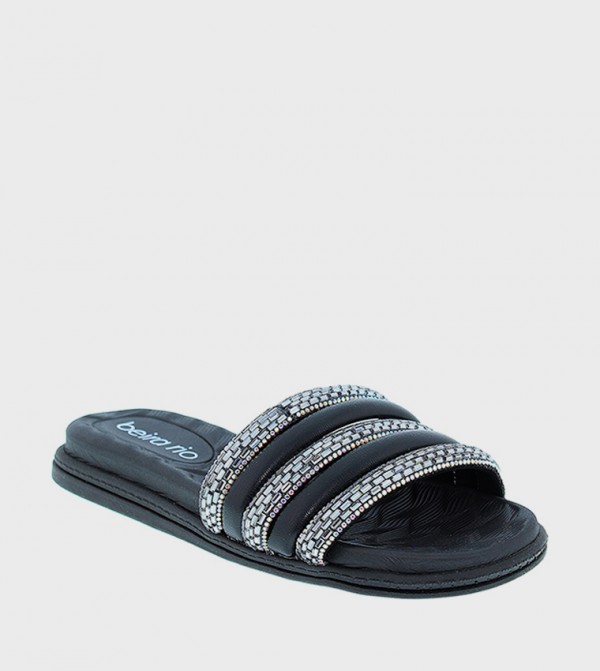 Embellished Open Toe Flat Sandals