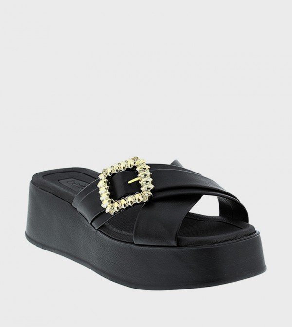 Buckle Detail Platform Sandals