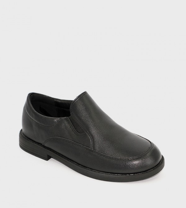 LEONARD2 Textured Slip-On School Shoes