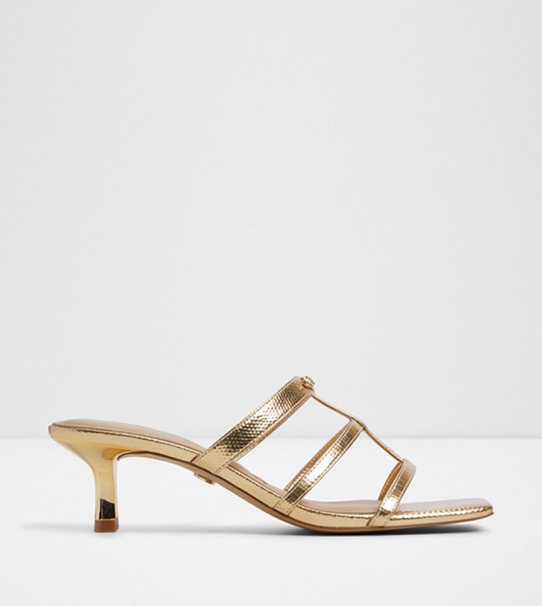 GOLDENGLOW Textured Heel Sandals