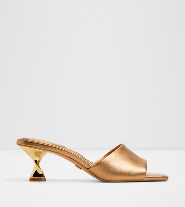 GOLDENSHINE Textured Heeled Sandals