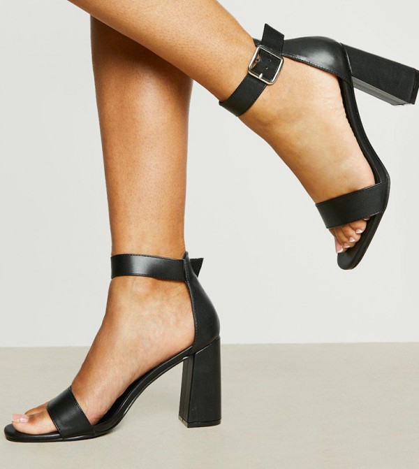 Black block high hot sale heels