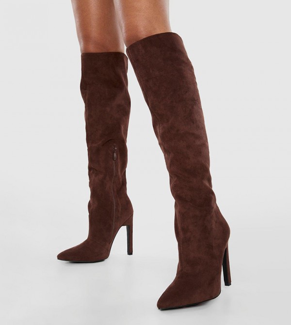 Dark brown stiletto boots hotsell