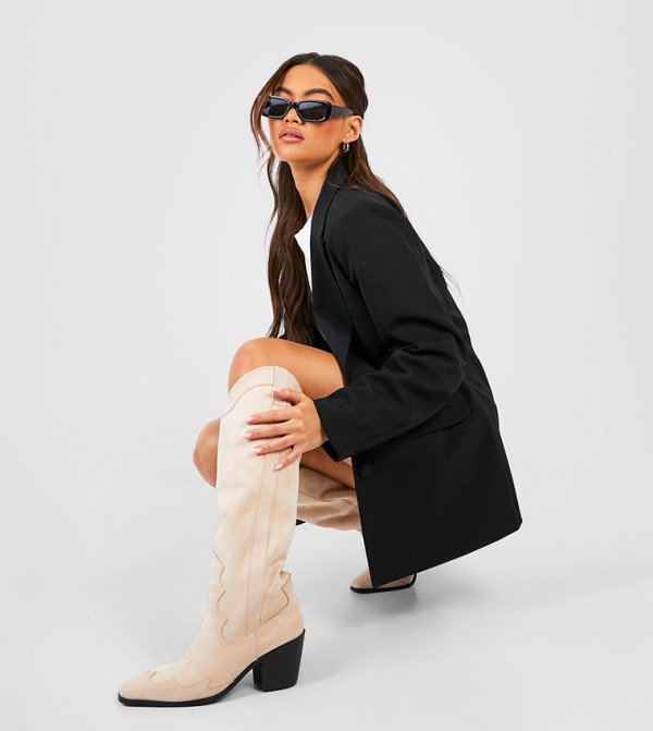 Knee High Heeled Western Cowboy Boots