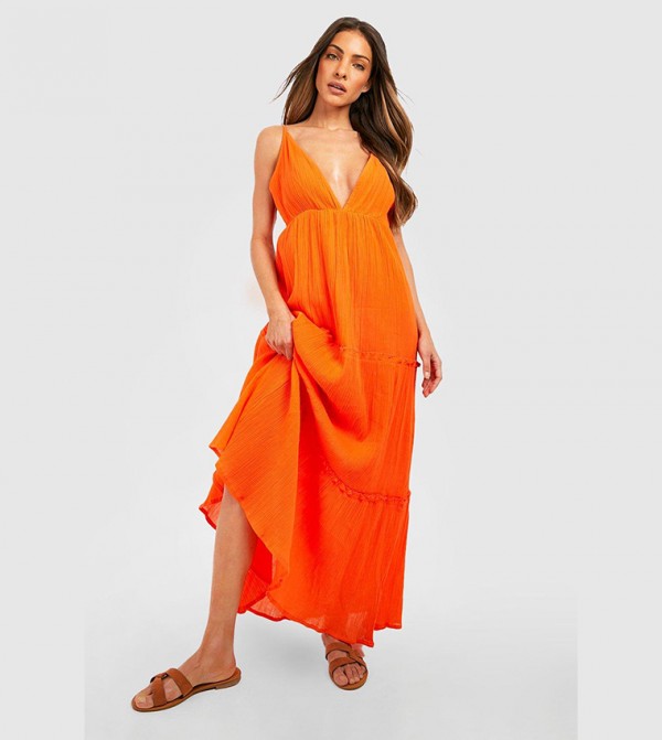 Orange maxi dress top