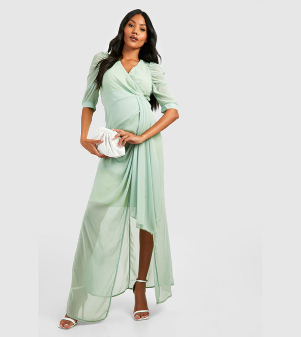 dark teal green bridesmaid dresses Maya Sage Green Floral Embellished Short Sleeve Maxi Dress with Skirt –  Maya Deluxe