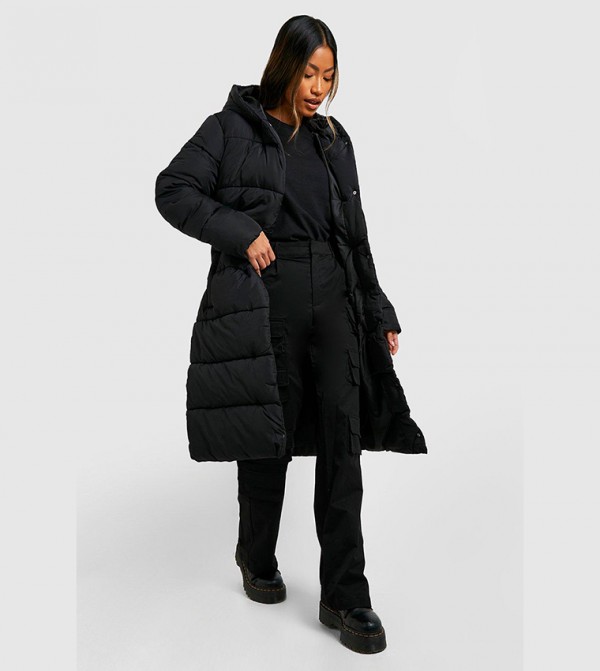 Belted Longline Puffer Jacket