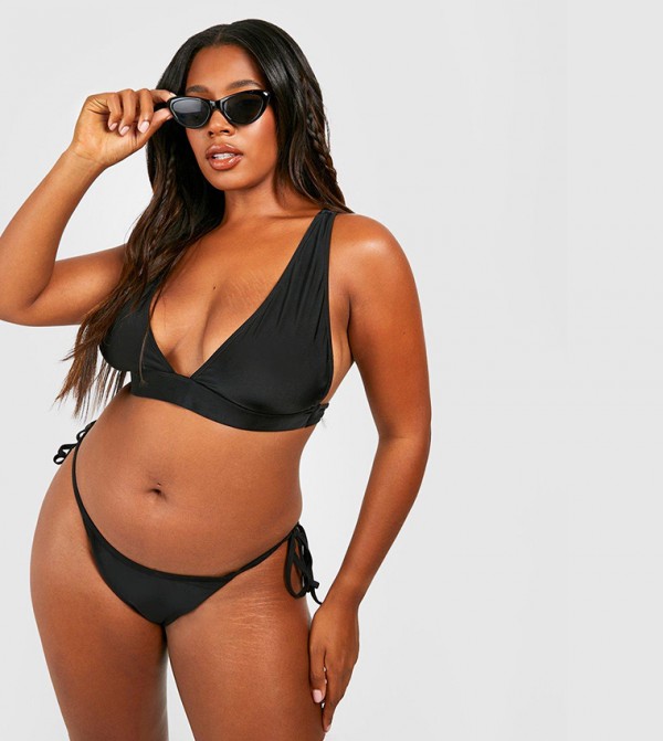 Buy Boohoo Essentials Fuller Bust Bikini Top In Black