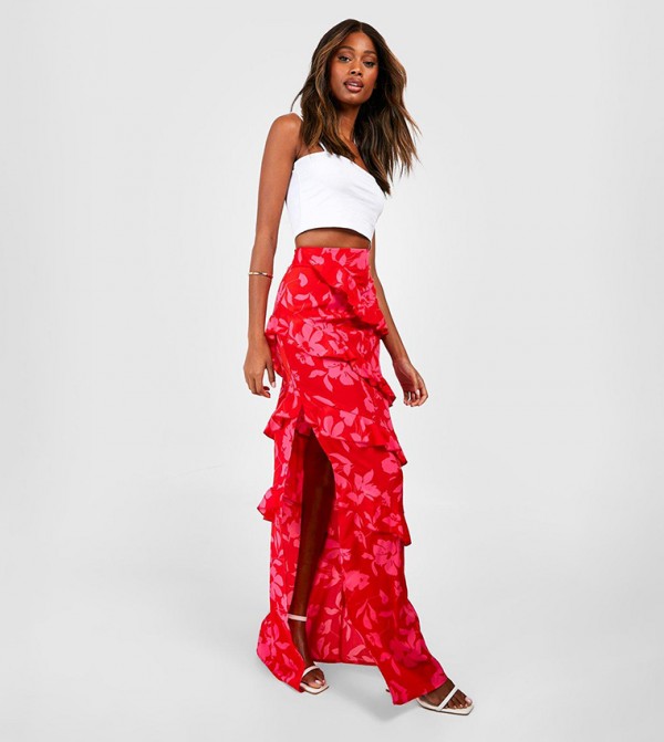 Floral maxi outlet skirt