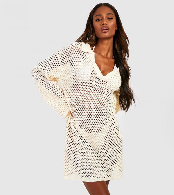 Beach cover online up dress white