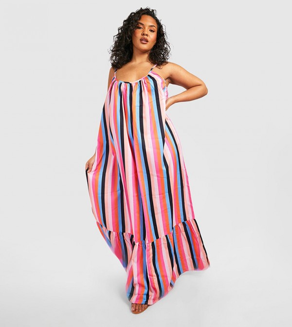 Orange and deals white maxi dress
