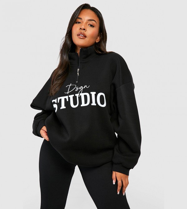 Design Studio Script Half Zip Sweatshirt