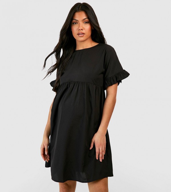 Frill Sleeves Smock Dress