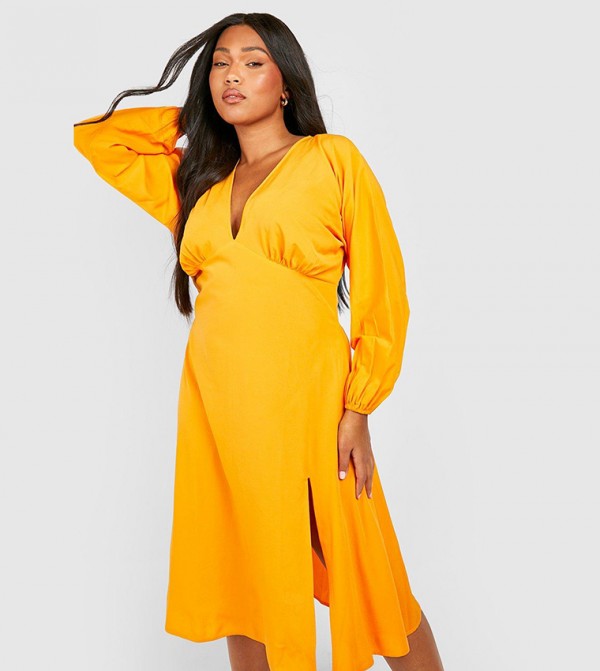 Orange plus size dress 2025