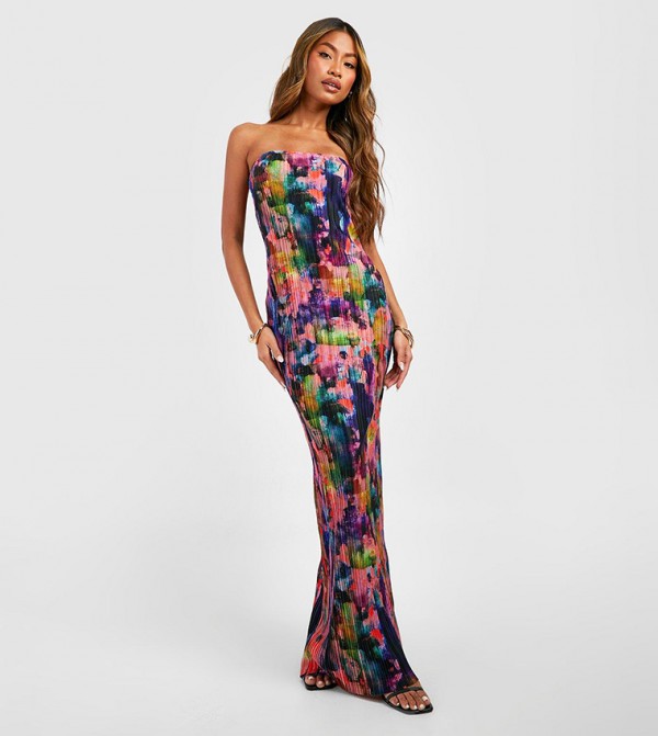 Orange strapless maxi dress 2025