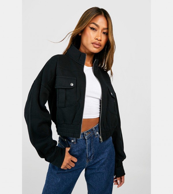 Pocket Detail Bomber Jacket