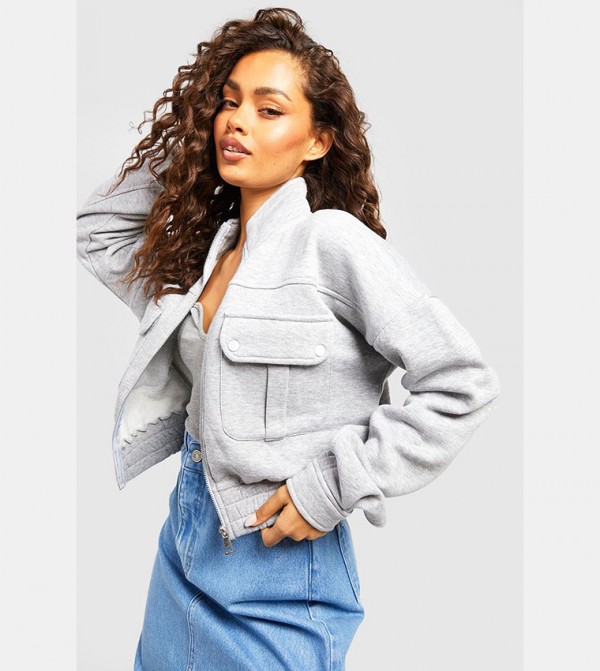 Pocket Detail Bomber Jacket