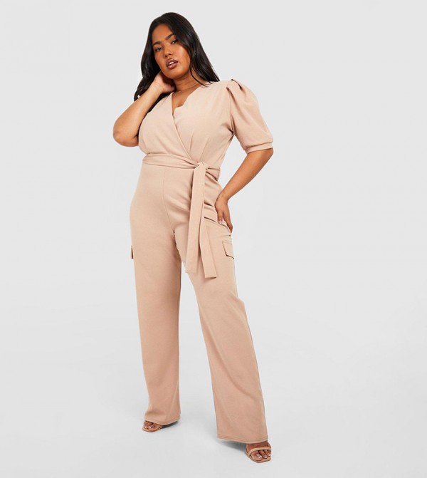 Tailored Linen Strappy Cut Out Detail Wide Leg Jumpsuit | Karen Millen