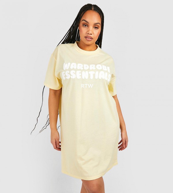 Oversized yellow 2025 t shirt dress