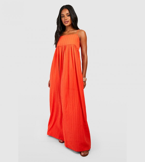 Orange floor sales length dress