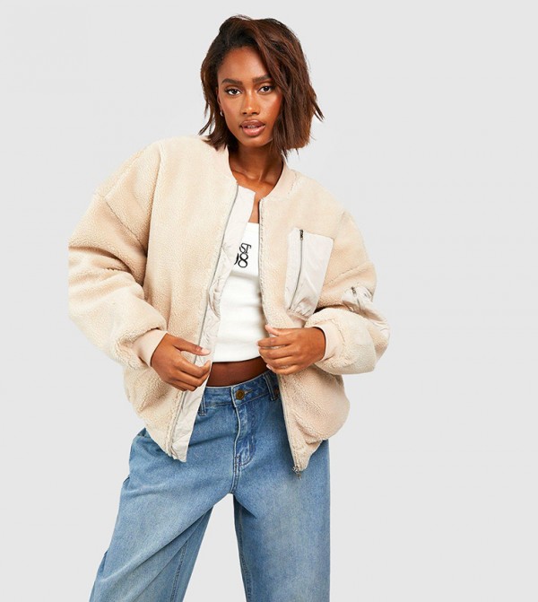 Teddy on sale faux jacket