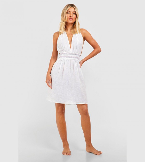 White 2024 halter dress