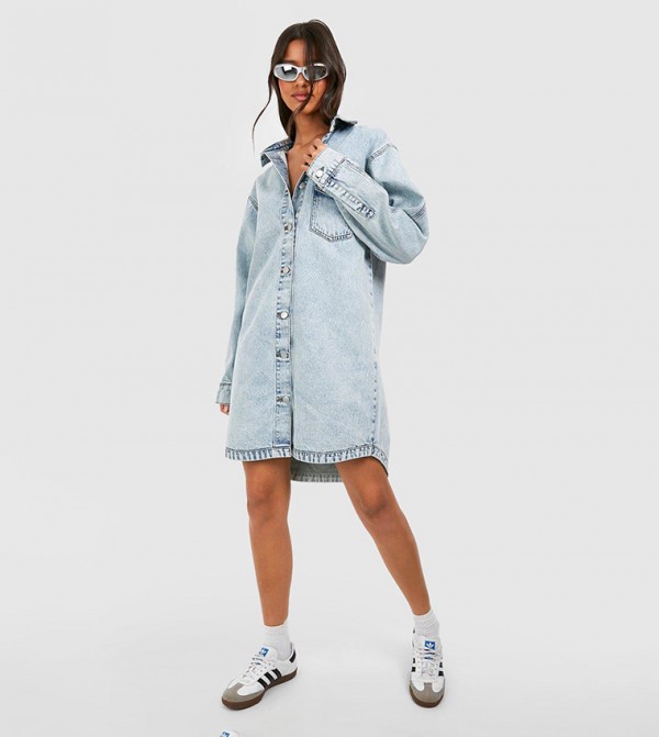 Oversized jean shirt discount dress